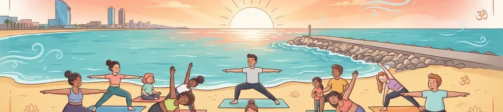 Sesión de Yoga en la Playa del Bogatell