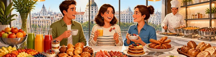 Disfruta de un completo desayuno buffet en el Madrid Marriott Hotel Princesa Plaza