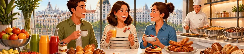 Disfruta de un completo desayuno buffet en el Madrid Marriott Hotel Princesa Plaza