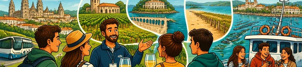 Escapada a Rías Baixas con visita a bodega y opción de paseo en barco con degustación de mejillones