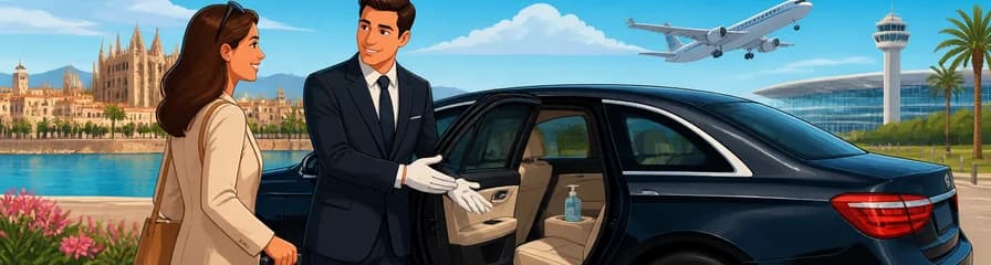 Servicio de traslados privados en coche de negocios desde Palma hacia el aeropuerto de Palma de Mallorca (PMI)