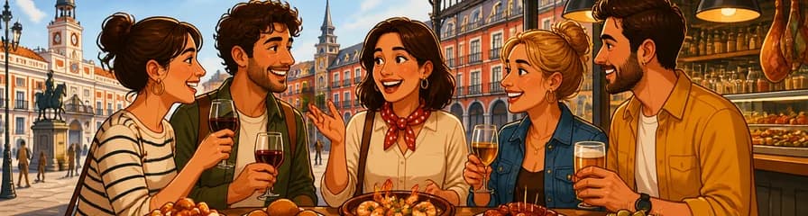 Recorrido gastronómico por Madrid: un tour de tapas y vinos en grupo reducido