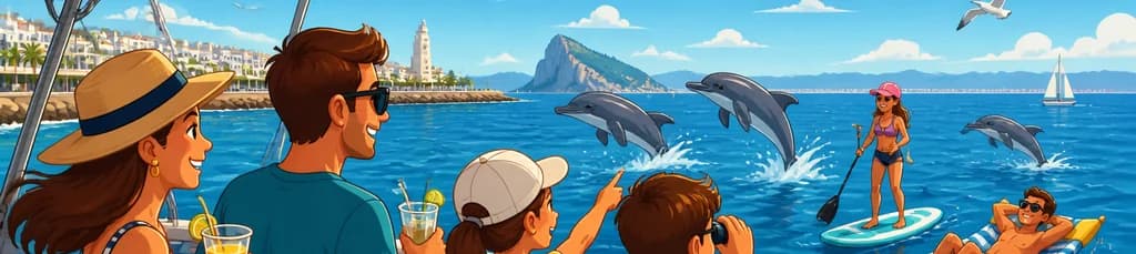 Aventura privada de dos horas para avistar delfines con bebidas en Estepona