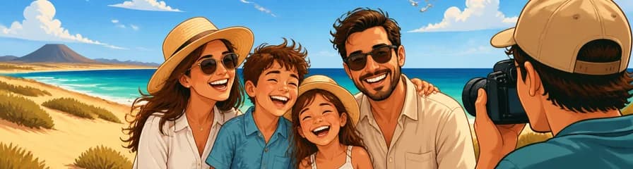 Captura tus recuerdos familiares en una sesión de fotos privada en Corralejo, Fuerteventura