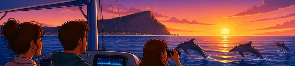 Excursión nocturna en velero eléctrico para avistar delfines en Denia, en grupo reducido