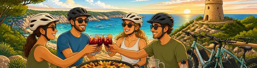 Recorrido en bicicleta eléctrica hasta la Torre de los Piratas de Cala Bassa con Paella y Sangría