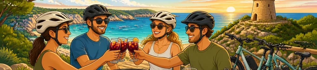 Recorrido en bicicleta eléctrica hasta la Torre de los Piratas de Cala Bassa con Paella y Sangría