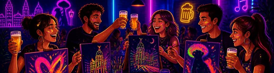 Noche de Arte Neón y Cerveza Ilimitada en Craft and Beer Madrid