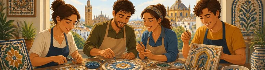 Taller para la creación de un mosaico artesanal en Sevilla