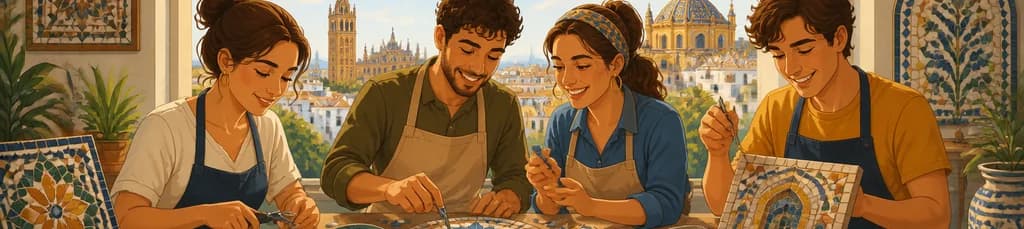 Taller para la creación de un mosaico artesanal en Sevilla