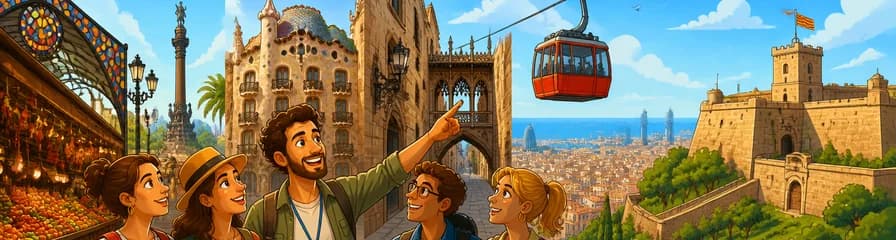Paseo en teleférico por el casco antiguo de Barcelona y excursión de un día al Castillo de Montjuic