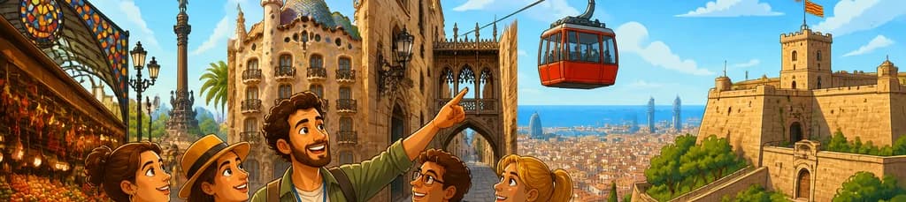 Paseo en teleférico por el casco antiguo de Barcelona y excursión de un día al Castillo de Montjuic