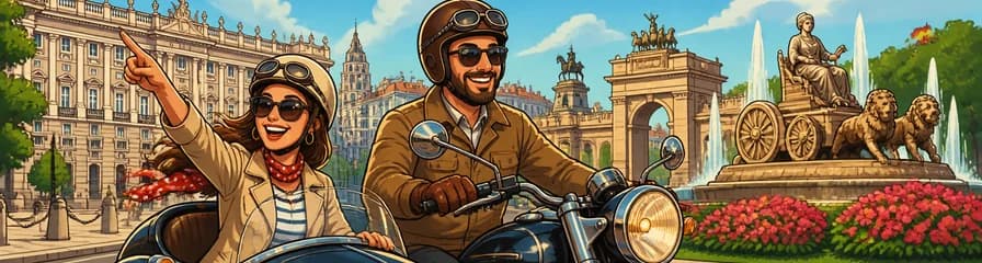 La experiencia definitiva en sidecar privado por Madrid (2 horas)