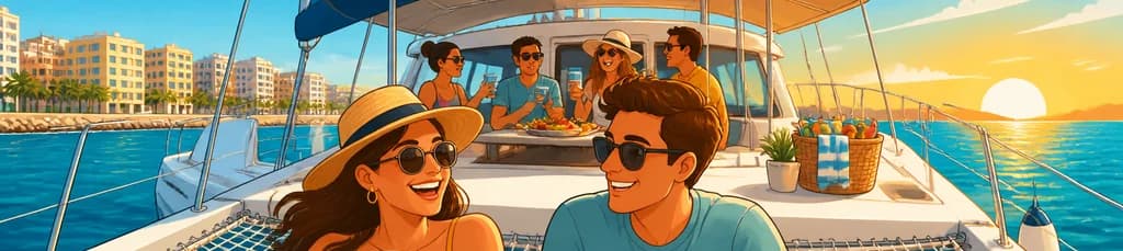 Paseo en catamarán de dos horas con jacuzzi y chapuzón en el mar