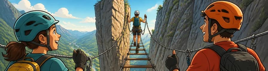 Ascenso por la vía ferrata Escalera al Cielo en La Hermida