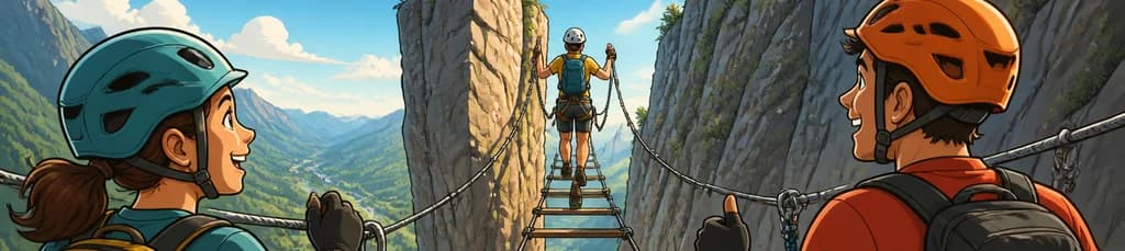 Ascenso por la vía ferrata Escalera al Cielo en La Hermida