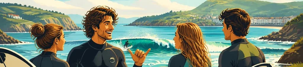 Una experiencia privada de un día para surfear en el País Vasco