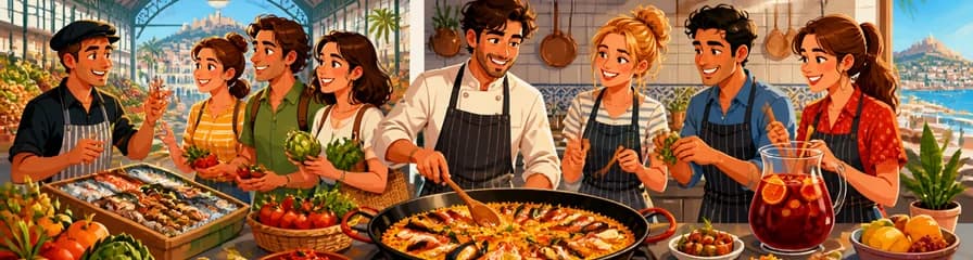 Taller de Cocina en Alicante: Paella y Sangría con Tapas y Recorrido por el Mercado