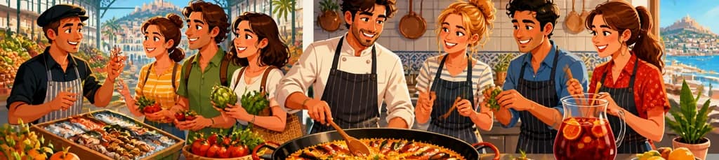 Taller de Cocina en Alicante: Paella y Sangría con Tapas y Recorrido por el Mercado