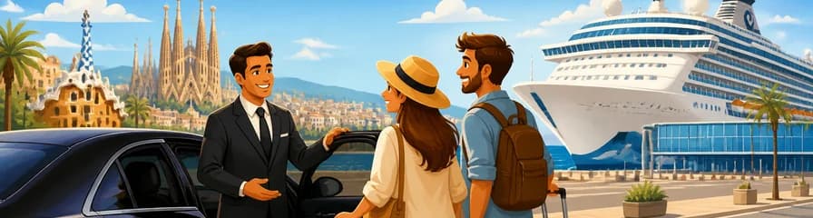 Traslado privado del puerto de cruceros de Barcelona a la ciudad de Barcelona