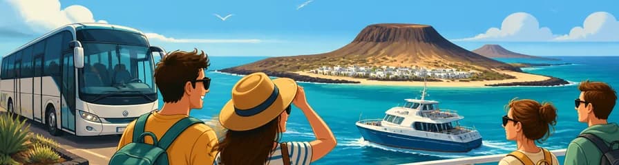 Visita La Graciosa a tu ritmo: Incluye transporte en autobús y billetes de ferry