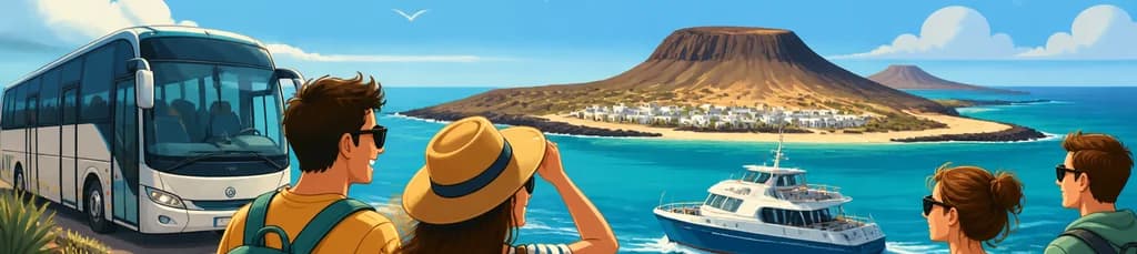 Visita La Graciosa a tu ritmo: Incluye transporte en autobús y billetes de ferry