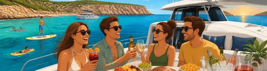 Travesía costera de medio día en San Antonio: aventura de paddle surf, natación y relax en la playa