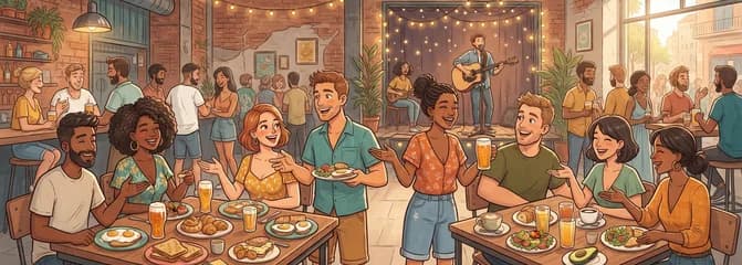 Brunch social de sábado con networking y música en vivo