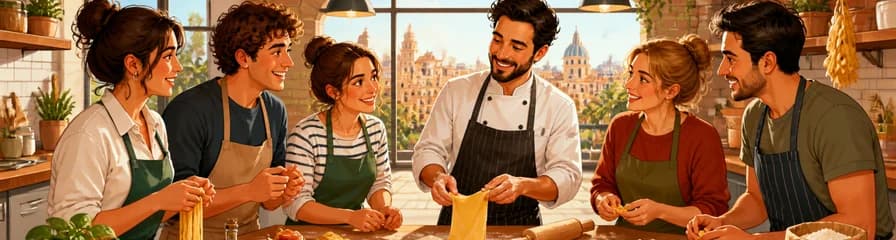 Taller de elaboración de pasta fresca con comida en Coolinary Experience, Valencia