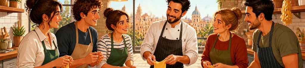Taller de elaboración de pasta fresca con comida en Coolinary Experience, Valencia
