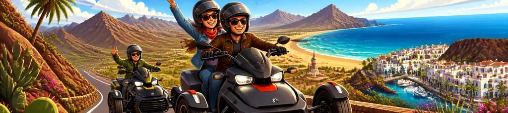 Recorrido en motocicleta de tres ruedas Can-Am Ryker por Gran Canaria (Maspalomas), similar a un Quad o Buggy