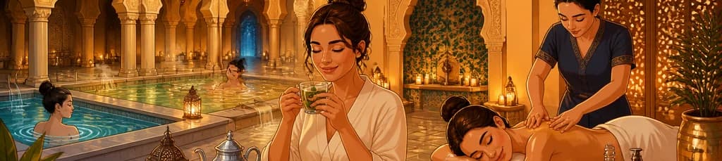 Experiencia relajante: Baños árabes y masaje de 60 minutos en Hammam Al Ándalus Madrid.