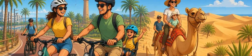 Recorrido urbano en bicicleta eléctrica por Maspalomas, incluyendo una excursión en camello por las dunas