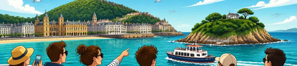 Travesía en barco por la Bahía de La Concha y la Isla Santa Clara en Donostia-San Sebastián