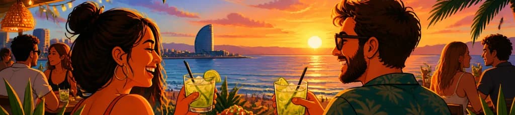 Disfruta de una caipiriña con bravas y vistas al mar en Jardinet del Mar