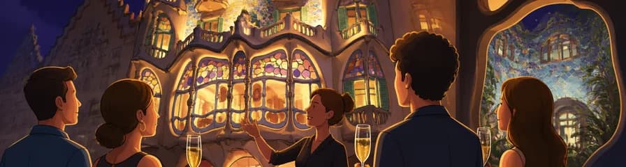 Experiencia nocturna en Casa Batlló con copa de cava