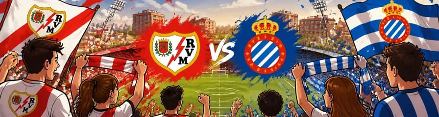 Enfrentamiento futbolístico entre Rayo Vallecano y RCD Espanyol