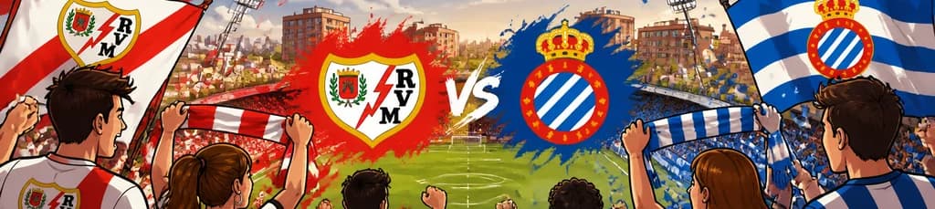Enfrentamiento futbolístico entre Rayo Vallecano y RCD Espanyol