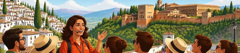 Recorrido panorámico por Granada y sus alrededores, incluyendo la Alhambra