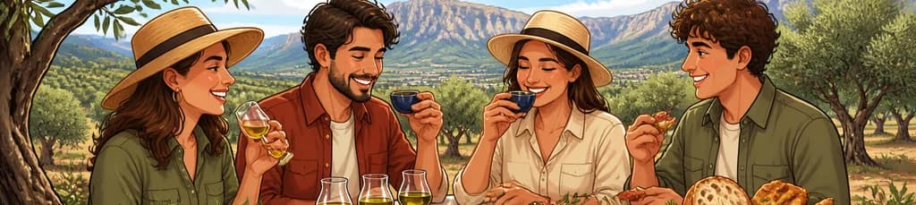 Cata y pícnic en una granja de olivos de Alicante
