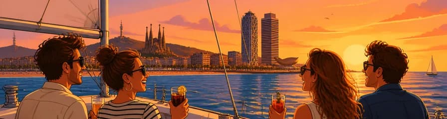 Navegación y Vermut: Un Atardecer Inolvidable en la Costa de Barcelona
