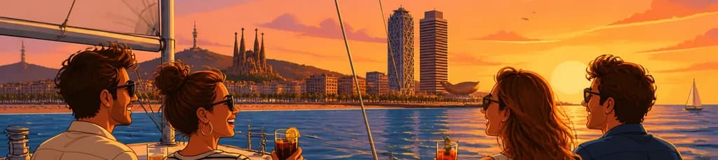 Navegación y Vermut: Un Atardecer Inolvidable en la Costa de Barcelona