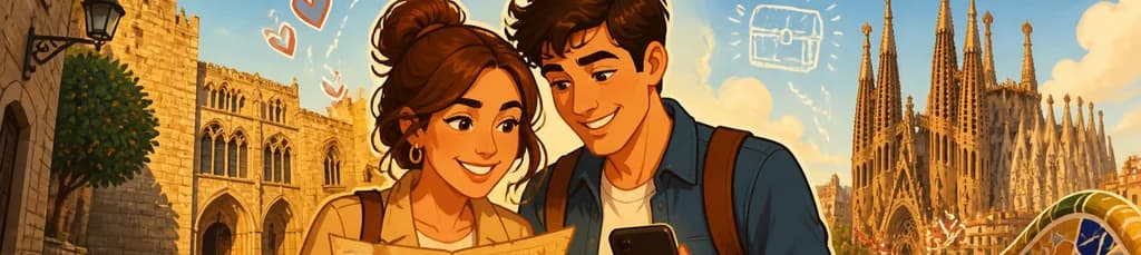 Aventura romántica en Barcelona: Búsqueda del tesoro para parejas