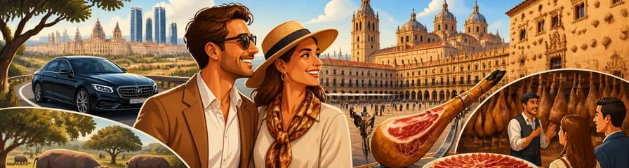 Viaje de lujo privado desde Madrid para explorar Salamanca y el jamón ibérico