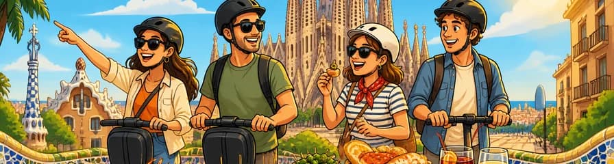 Recorrido en Segway y E-Scooter por Barcelona con paradas para degustar la gastronomía local