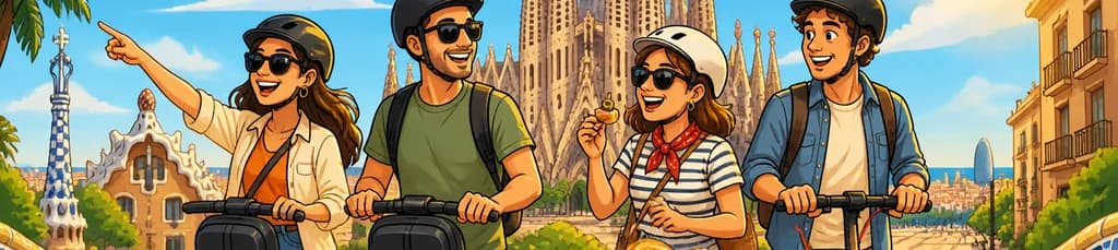 Recorrido en Segway y E-Scooter por Barcelona con paradas para degustar la gastronomía local