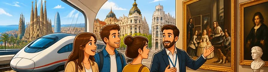 Viaje en tren de alta velocidad desde Barcelona a Madrid, incluyendo una visita privada al Museo del Prado
