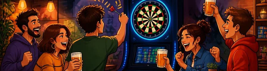 Experiencia de dardos interactivos con cerveza en El Hachazo Valencia