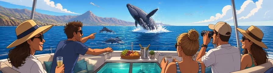 Experiencia exclusiva de avistamiento de ballenas en Tenerife: catamarán solo para adultos en un entorno de tranquilidad