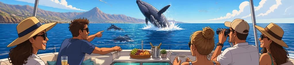 Experiencia exclusiva de avistamiento de ballenas en Tenerife: catamarán solo para adultos en un entorno de tranquilidad